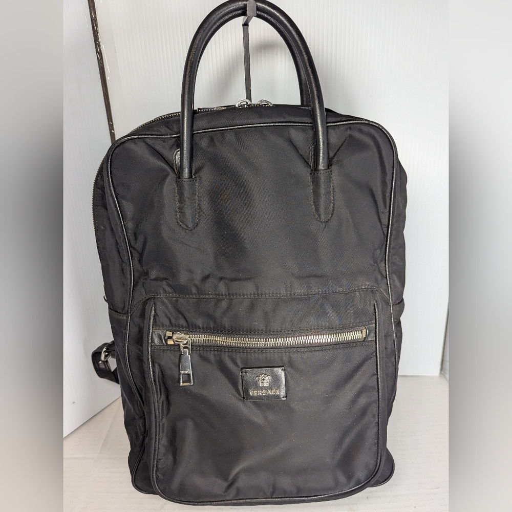 Versace Black Nylon backpack